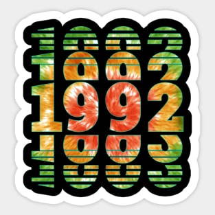 Tie Dye 1992 Birthday Sticker